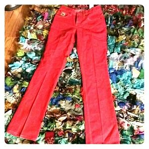 Red boot cut jeans