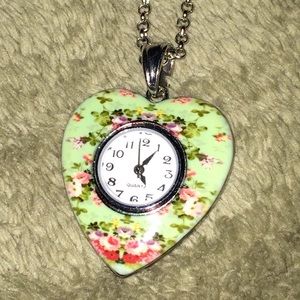 Heart Clock Necklace