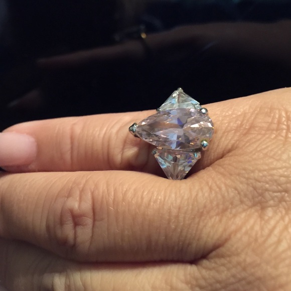 Costume jewelry pink and diamond ring