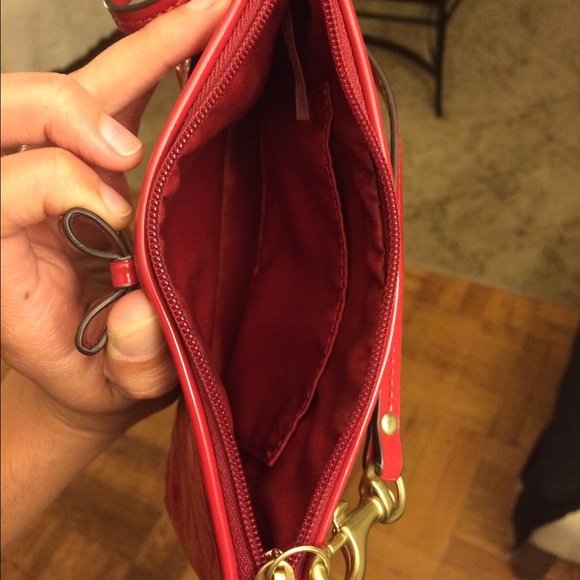 Red Patent Leather Coach Wristlet - Picture 4 of 4