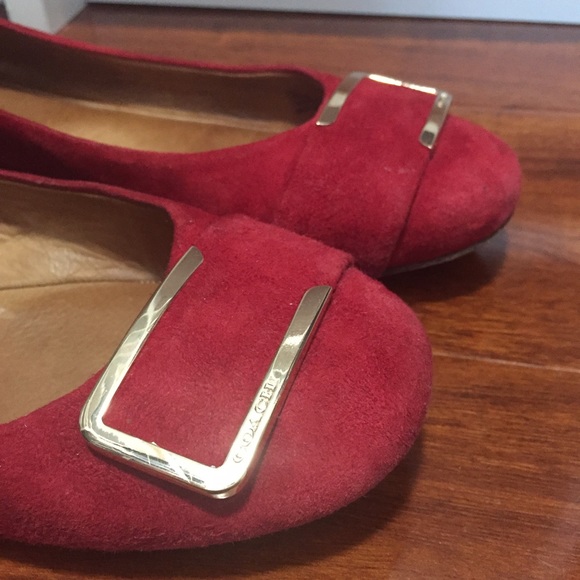 ❤️ Coach Red Suede Flats ❤️ - Picture 3 of 4
