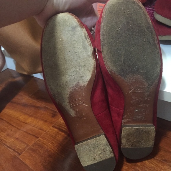 ❤️ Coach Red Suede Flats ❤️ - Picture 4 of 4