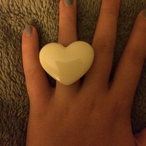 White Heart Ring