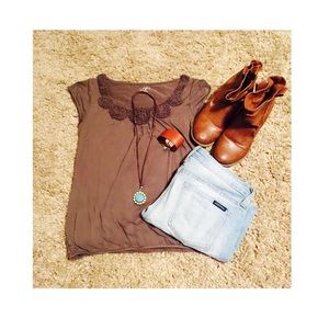 Olive Green/Brown Loft Top