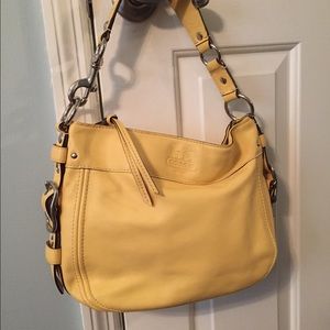 COACH butter yellow leather purse 100% authentic!