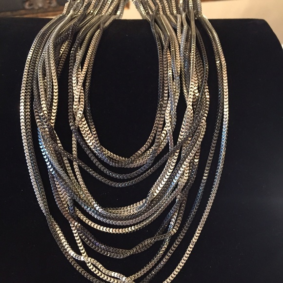 Multi colored collar chain necklace