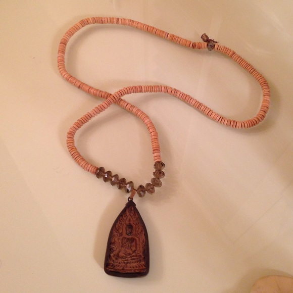 Lady Buddah emblem with mala beads &crystals