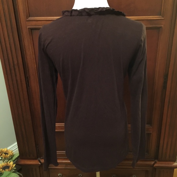 • Loft Long Sleeve Ruffle Top • - Picture 3 of 3