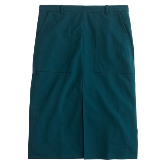 J. Crew Patch Pocket Skirt in Stretch Wool - Picture 2 of 4