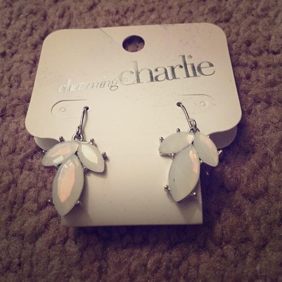 White stone Charming Charlie earrings