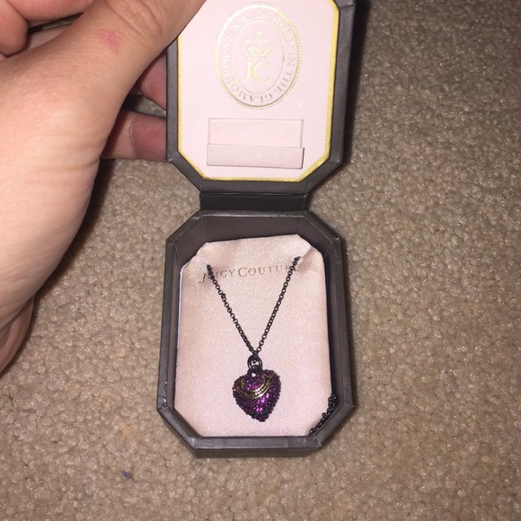 Juicy Couture Hot Pink/Pave Heart necklace