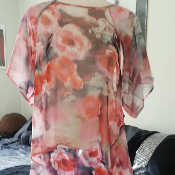 Romeo and Juliet Couture Floral Sheer Top