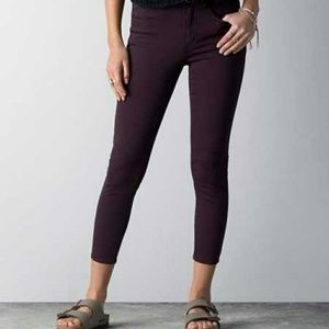 (NWT) AE DenimX Hi-Rise Jegging Crop in Eggplant