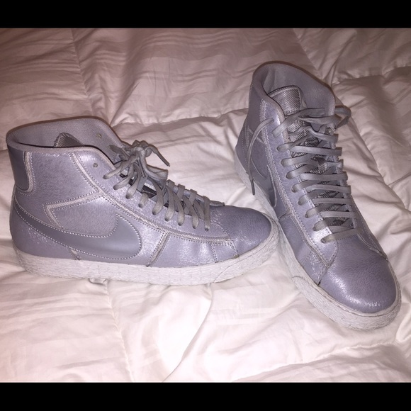 Silver High-top Nike Sneakers