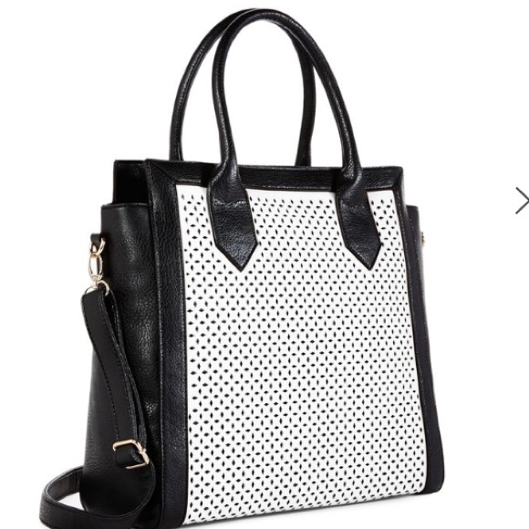 Black and white tote and shoulder bag
