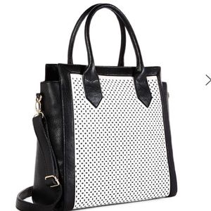 Black and white tote and shoulder bag