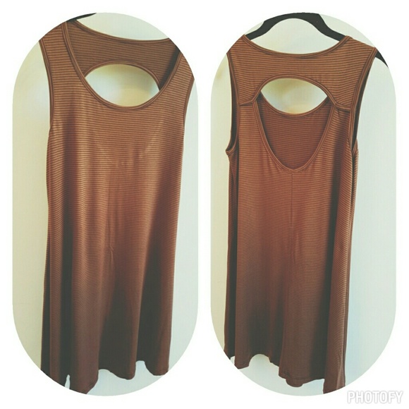 NEW Cocoa Swing dress w/ navy stripes - Picture 1 of 1