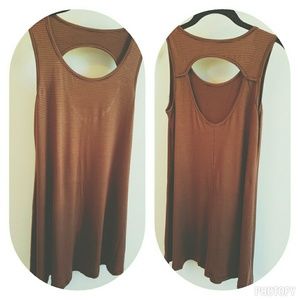 NEW Cocoa Swing dress w/ navy stripes