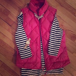 Jcrew pink quilted vest, size small!