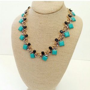 NEW Tiffany Blue jewel statement necklace