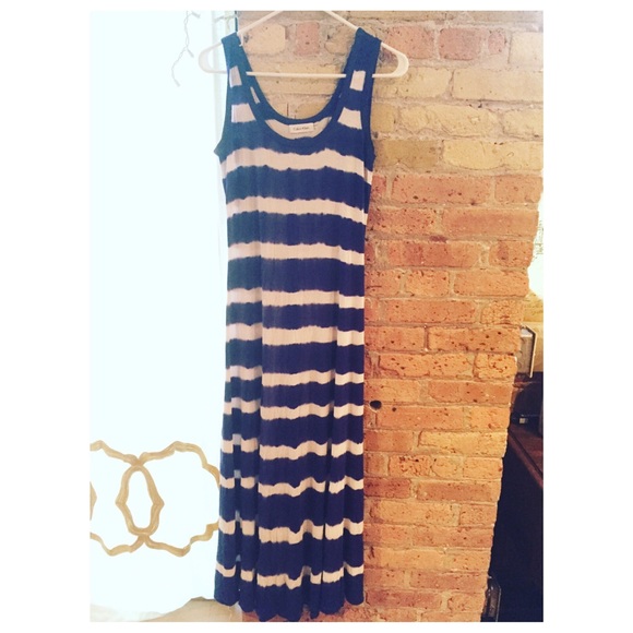 Calvin Klein Striped Maxi Dress
