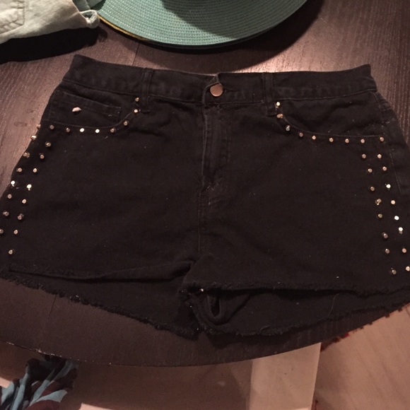 Black studded shorts