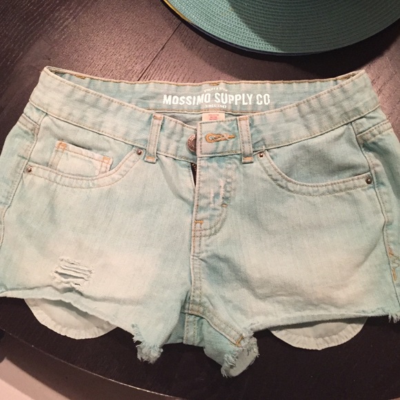 Turquoise Denim Shorts