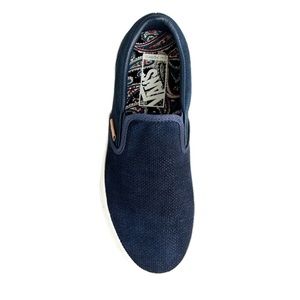 Vans classic blue suede slip-on sneakers