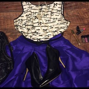 Vintage Retro 80's Bow Satin Blouse Top