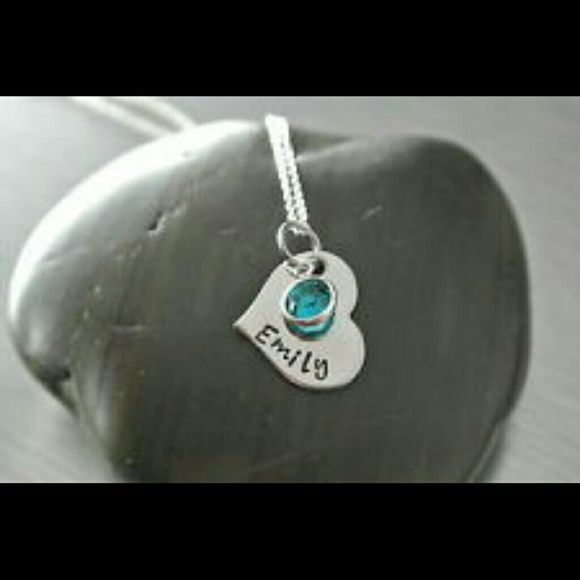 Hand Stamped Stainless Steel Personalized heart.
