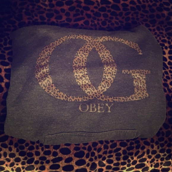 Obey sweater cheetah print