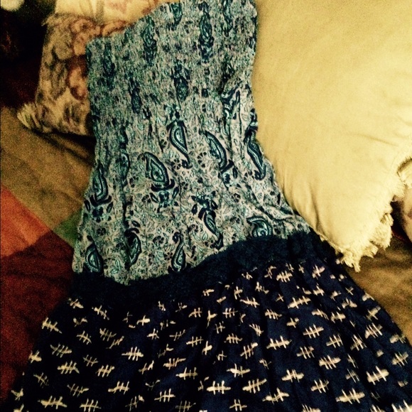 Halter Dress.  Blue