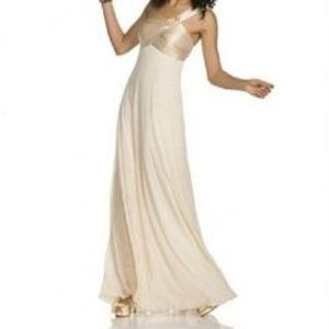 NWT XOXO One Shouldered Gold Sparkly Prom Dress