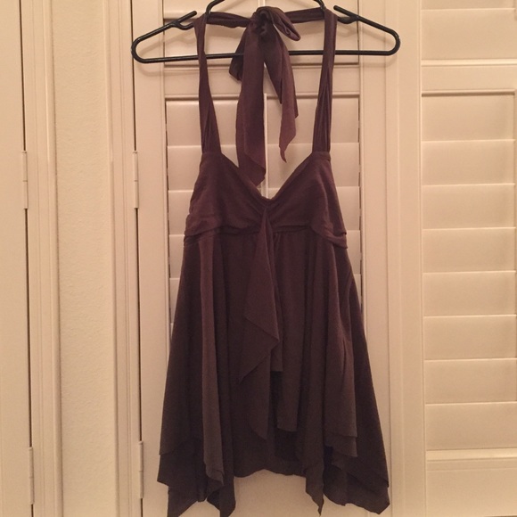 Brown halter top with ruffles from Guess - Picture 1 of 4