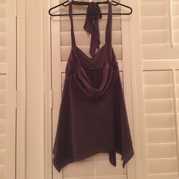 Brown halter top with ruffles from Guess - Picture 3 of 4