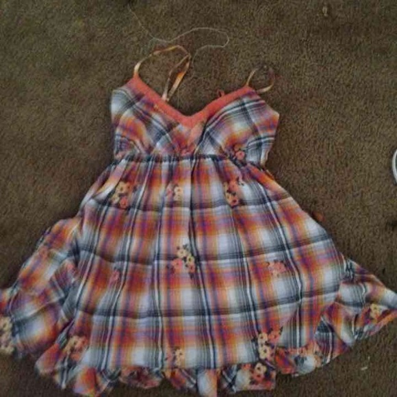 Forever 21 Orange/Grey/White Blouse