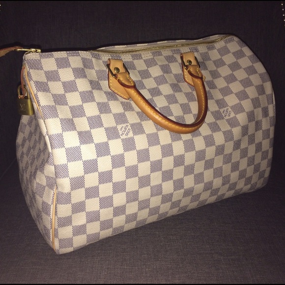 💯 Authentic Louis Vuitton Azur Speedy 35