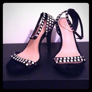 Torrid Faux Velvet Studded Strappy Heels