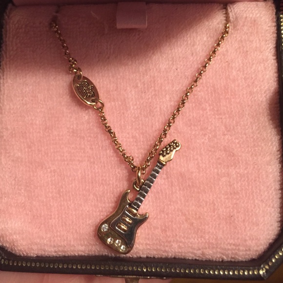 Gold Juicy Couture Guitar Necklace