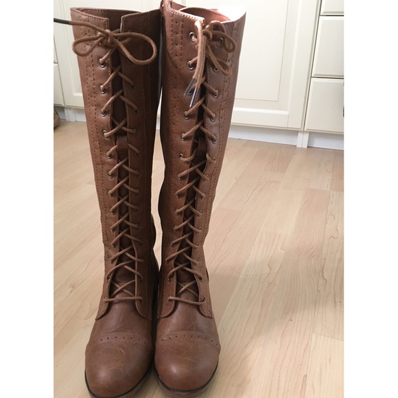 ❌RESERVED❌ Tan Knee High Combat Boots