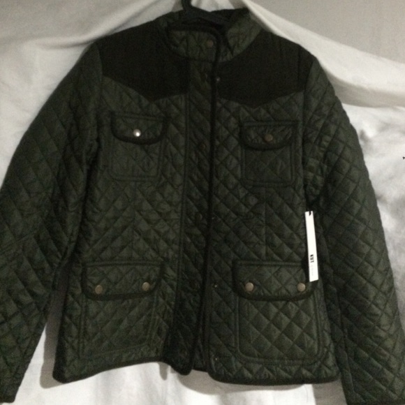 Olive green quilted jacket