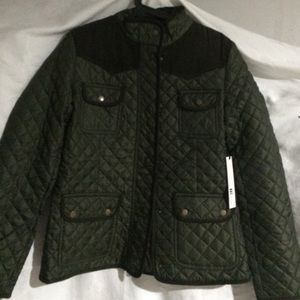 Olive green quilted jacket