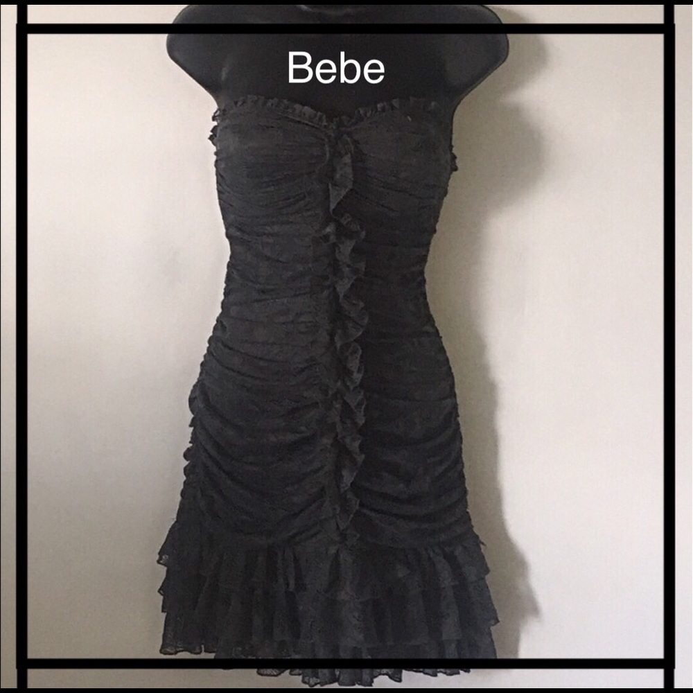 🎁🎉SALE🎁🎉BEBE Gray Lace Dress