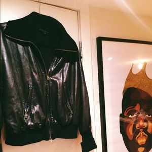 theory leather bomber jacket