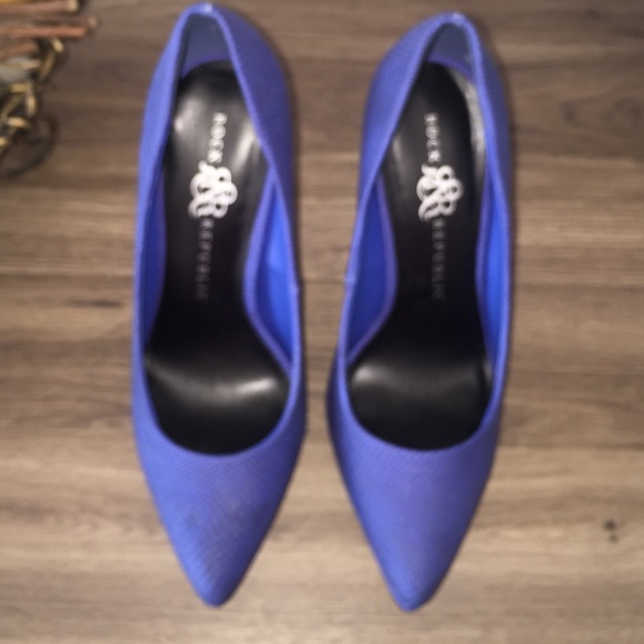 Royal Blue RR Pointed Heels - Picture 1 of 4