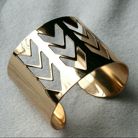 Gold Chevron Cuff Bracelet