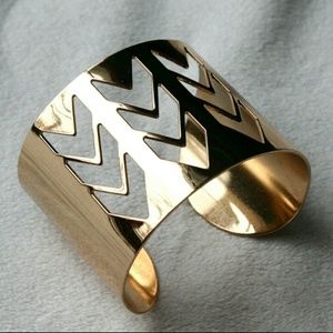 Gold Chevron Cuff Bracelet