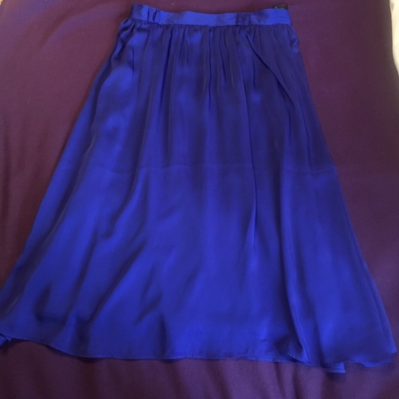 Bright Blue Mid Calf Skirt