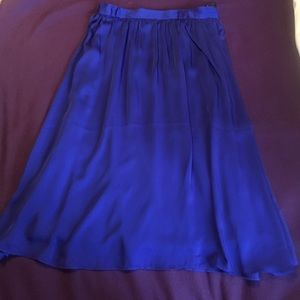 Bright Blue Mid Calf Skirt