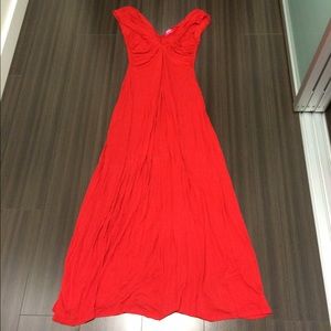 Sasha boho coral orange maxi dress